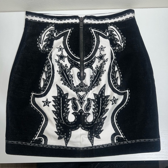 BALMAIN Western Detail Velvet Skirt - Picture 2 of 5